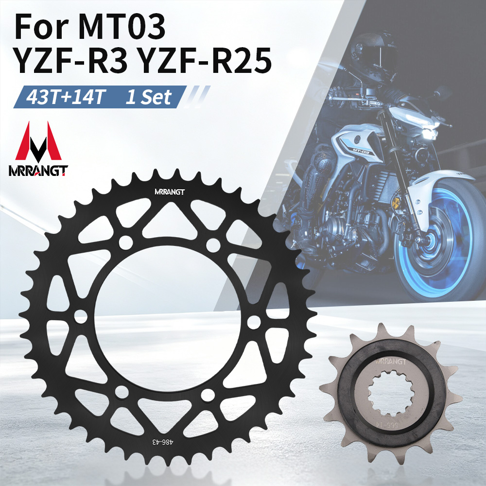 Titanium Motorcycle Rear Sprocket 520 - MRRANGT ชิ้นส่วนระบบขับเคลื่อนด้วยโซ่สำหรับรถจักรยานยนต์ 520 สปีกเกียหลัง 43 ฟัน